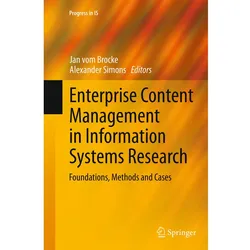 Enterprise Content Management in Information Systems Research, Fachbücher von Jan vom Brocke, Alexander Simons