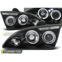 Scheinwerfer Angel Eyes passend für Ford Focus 2 Bj. 04-08 Schwarz