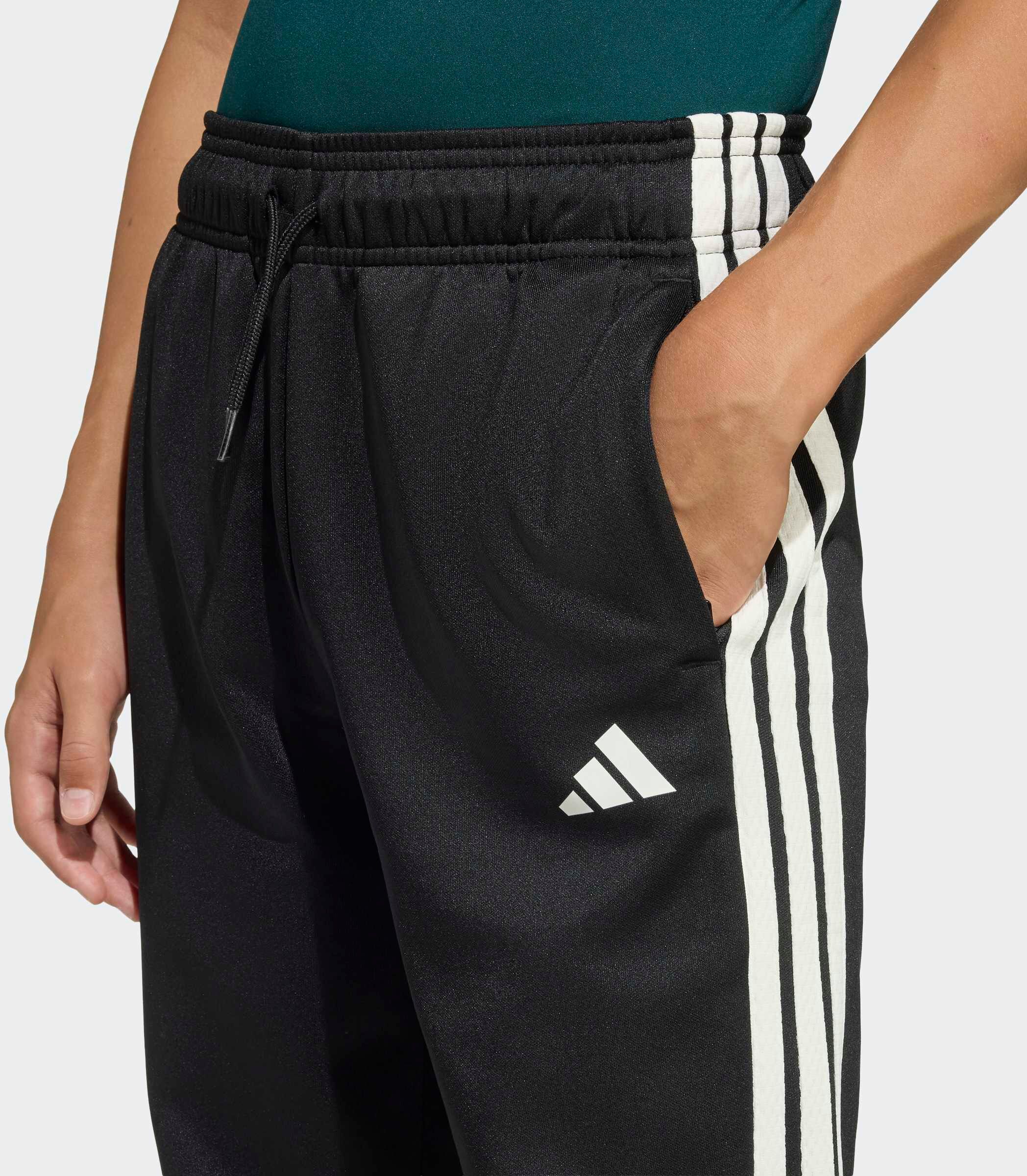 Sporthose ADIDAS SPORTSWEAR "STADIUM", Kinder, Gr. 164, N-Gr, schwarz (schwarz, sanftes weiß,), Obermaterial: 59% Polyester, 41% Baumwolle, Hosen Sporthose