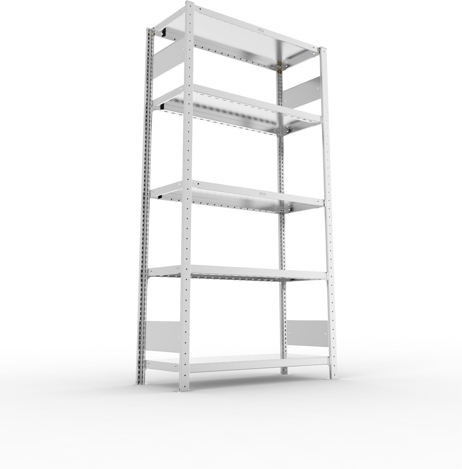 META S3 CLIP230 Fachbodenregal 2000x1000x400 mm, mit 5 Fachböden, beidseitige Bedienung, verzinkt (200185426)