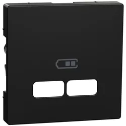 Merten MEG4367-0403 Zentralplatte für USB Ladestation-Einsatz, schwarz matt, System M MEG43670403