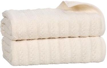 Blue Nile Mills Zero Twist Cotton 2-Piece Bath Sheet Set - Oversized Waffle Textured Stripe Extra Large Bath Towels