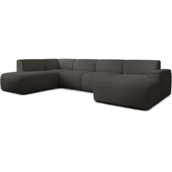 WOHNLANDSCHAFT Didim Grau 378/220/78 cm – großes Sofa stilvoll & bequem L