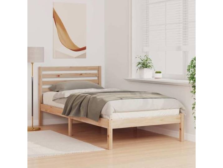 KTHLBRH Bettgestell Kiefer massiv braun 100 x 200 cm Modernes Plattform-Design, rechteckige Form, Rahmen aus Naturholz