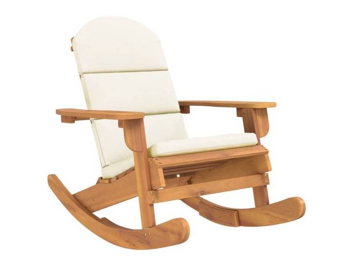 Chaise à bascule Adirondack - - bois massif - avec coussins - accoudoirs larges - résistant à l'eau - pour jardin 632ecp38w