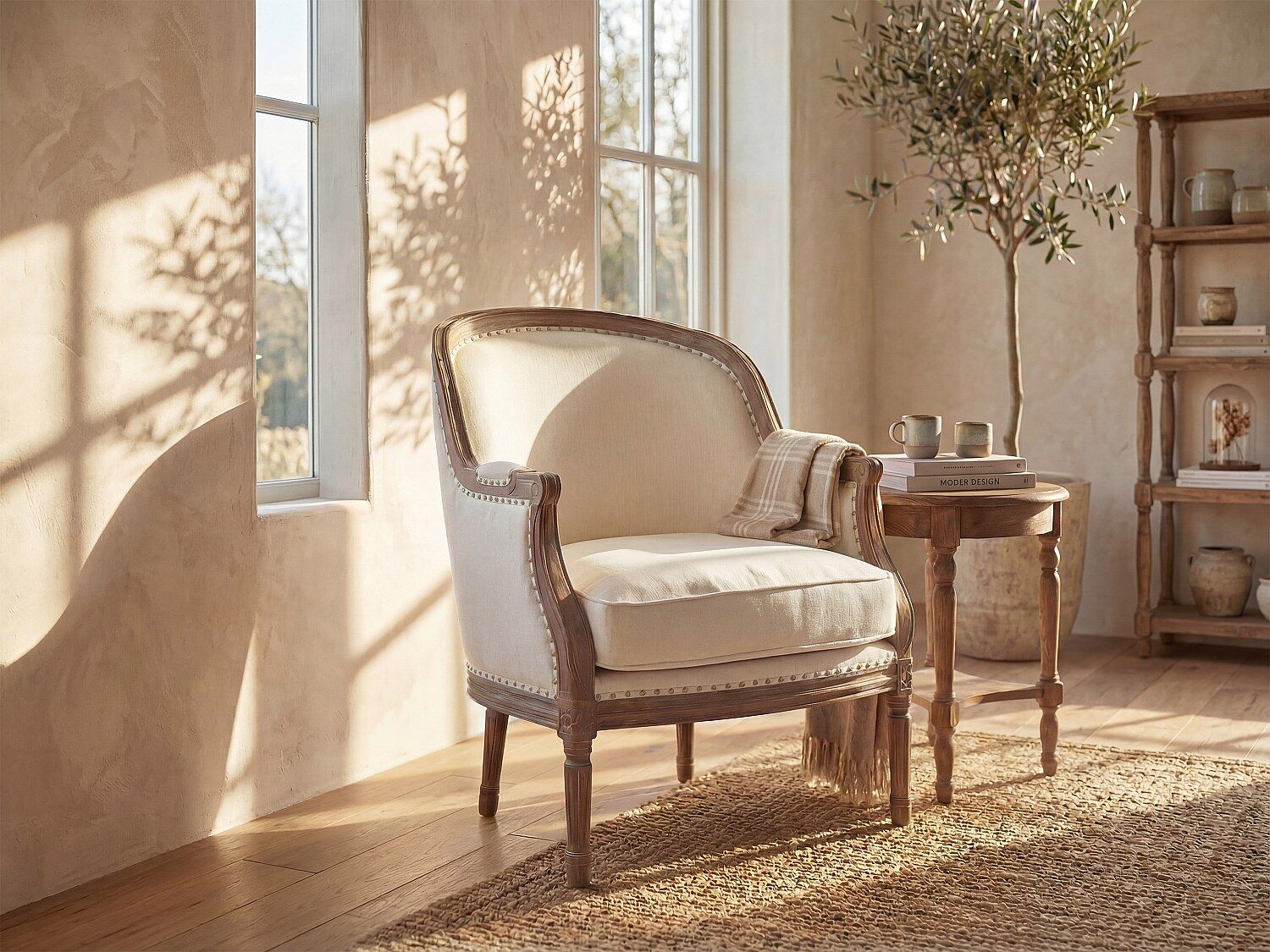Unique Sillón de lino ALIENOR - Beige