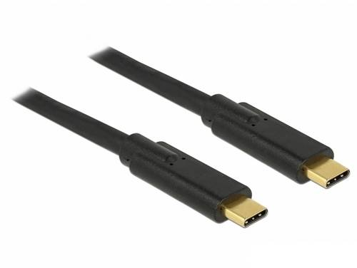 Delock USB-C Kabel USB-C Stecker, USB-C Stecker 2.00m Schwarz 85527