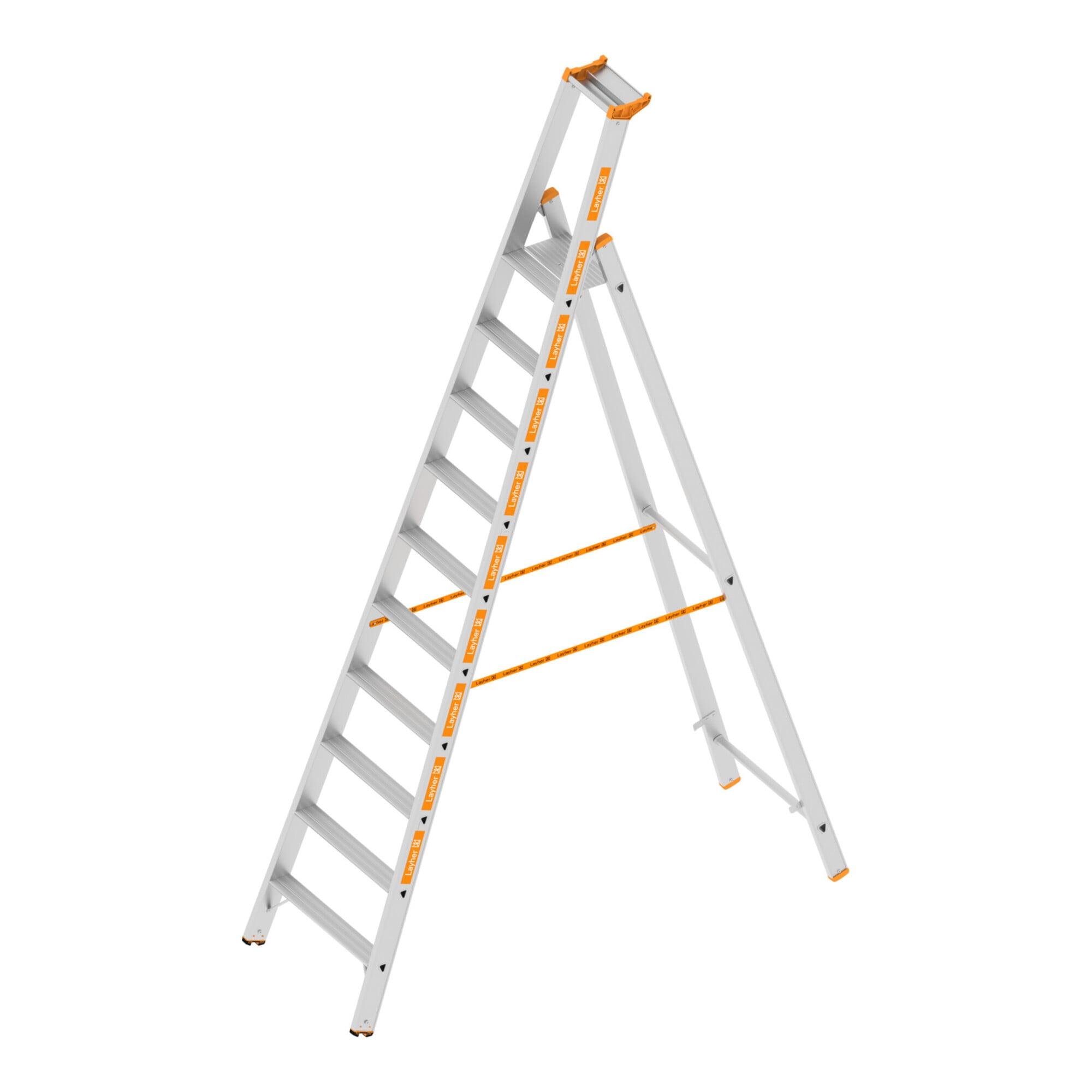 Layher Stufenstehleiter TOPIC 1064 10 Stufen einseitig begehbar (1064010)