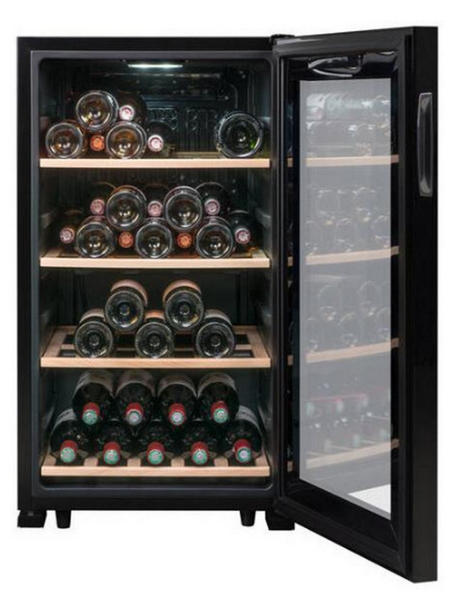 La Sommelière LS52BLACK, Weinkühler mit Kompressor, Freistehend, 52 Flasche(n), 96 W, F, Schwarz