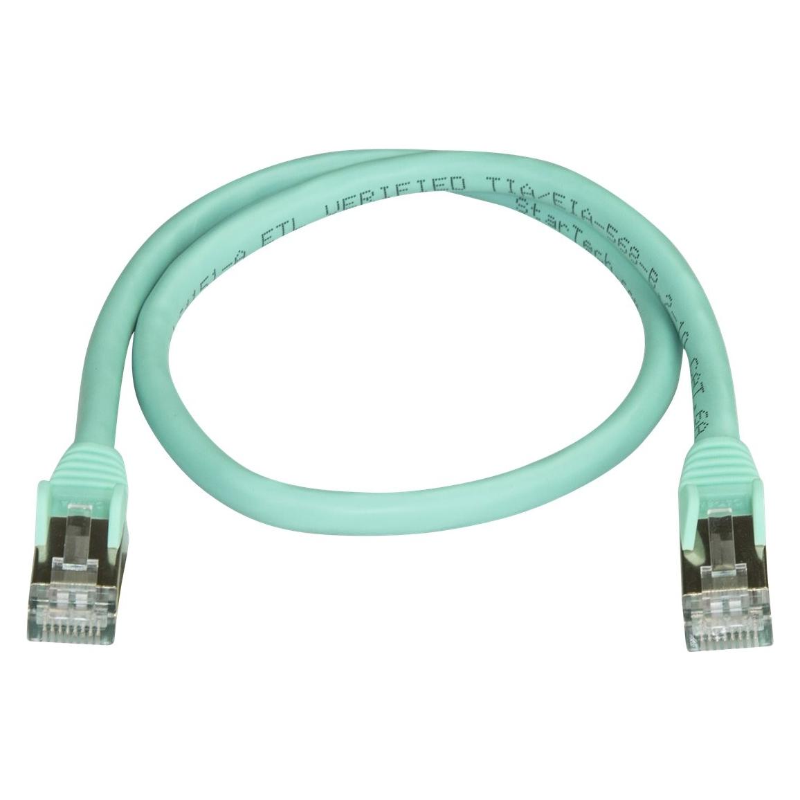 StarTech Patch Cable Cat6a 0.5m Aqua (STP, CAT6a, 0.50 m) (6ASPAT50CMAQ)