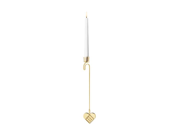 Georg Jensen Porte-bougie pour sapin, cœur 2025 års Alliage de zinc doré