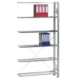 SCHULTE Lagertechnik Anbauregal »Steckregal Multiplus 6 OH« doppelte Tiefe grau, 100x200x60 cm