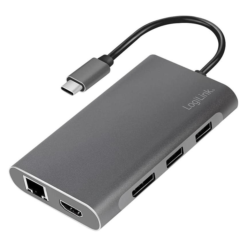LogiLink Dockingstation USB 3.2 Gen1,USB-C,8-Port,PD (USB-C, 8 Ports) (UA0382)