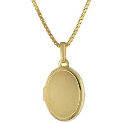 trendor 75973 Medaillon 333 Gelbgold mit Vergoldeter Silberkette, 50 cm