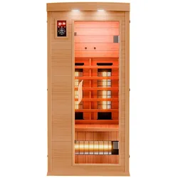 Dewello® Infrarotkabine Infrarotsauna PIERSON 90cm x 90cm inkl. 3 Vollspektrumstrahler, 3 Karbonstrahler, Farblicht, LED