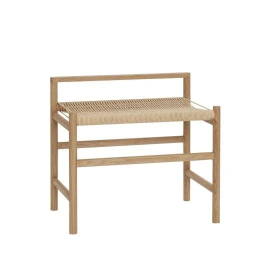 Hubsch Bank eikenhout naturel/off white