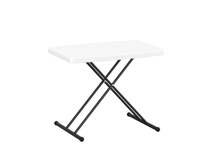 Campingtisch klappbar MILLIE höhenverstellbar 77 x 50 cm weiss/schwarz