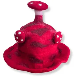 Felted Mushroom Hat - Rush To The Head Red