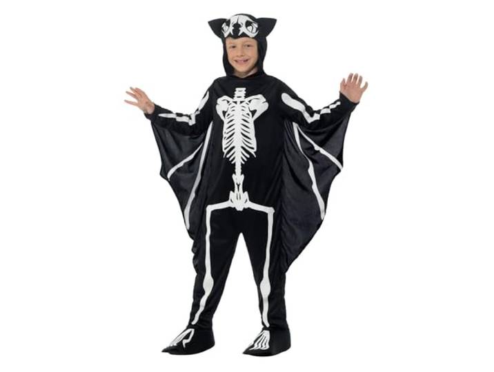 Smiffys Bat Skeleton Costume, Black & White