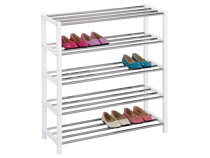 Idimex Schuhregal Dublin weiß, Weiß, Metall, Mode, 80x84x29 cm, Garderobe, Schuhaufbewahrung, Schuhregale