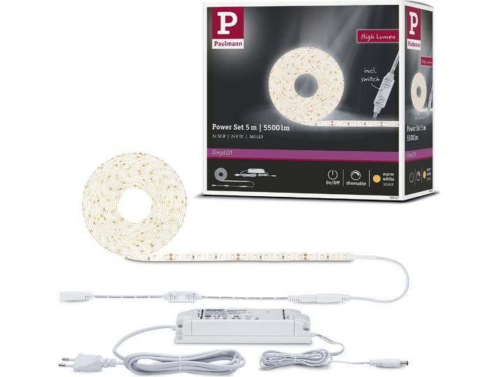 Paulmann SimpLED Power LED Strip Warmweiß Komplettset