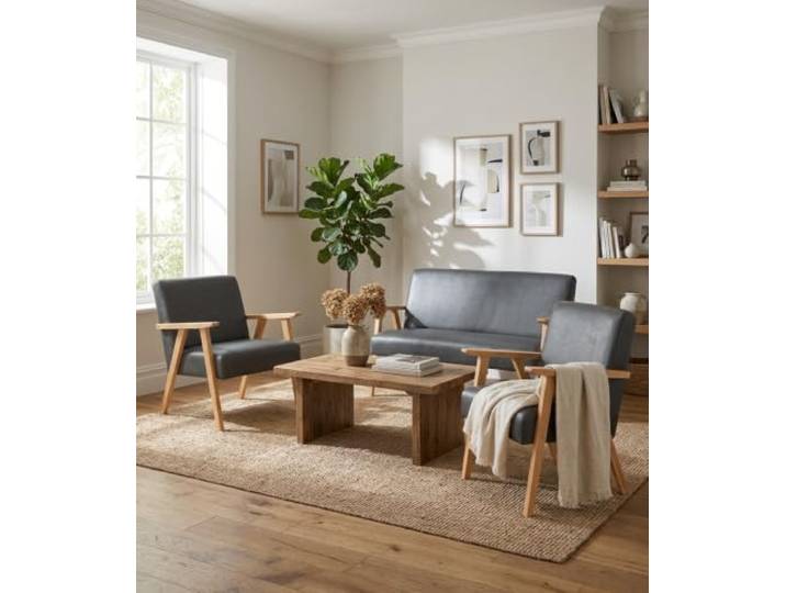 Family Meble Sitzgruppe Soler Boston – Zweisitzer-Sofa und 2 Sessel im Retro-Stil – Variante Boston 10