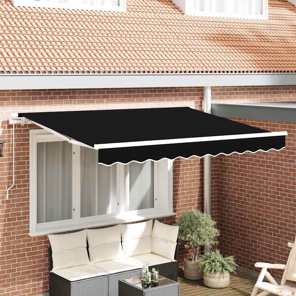 vidaXL Lona de repuesto para toldo para 3x2,5 m Negro Poliéster Negro