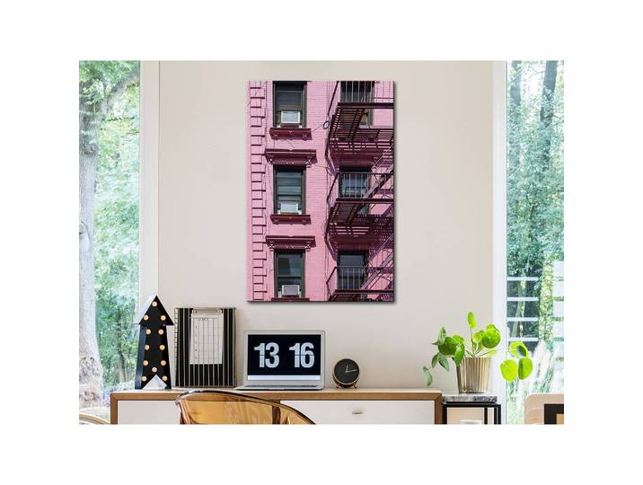 Tableau déco Fire Stairs Lin Rose foncé 40 x 60cm