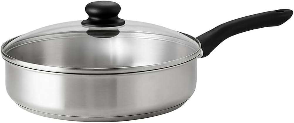 Merkloze RVS kookpan met deksel, 28 cm, 3,8 l, geschikt voor inductie