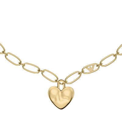 Kette mit Anhänger EMPORIO ARMANI, gelbgoldfarben, Halsketten, Damen, Metall, L: 63