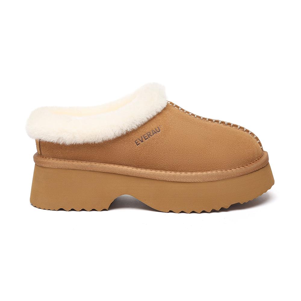 EVER AU Australien Frauen Savanna Knöchel Chunky Plattform Schafsfell Stiefel