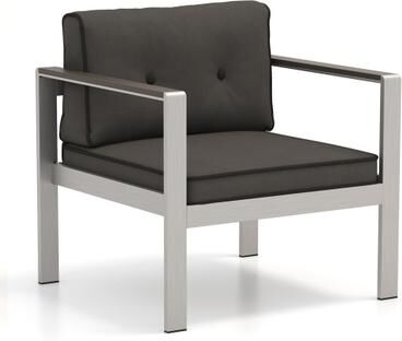 Costway Contemporary Sofa Chair with WPC Armrests and Back Cushions-Gray