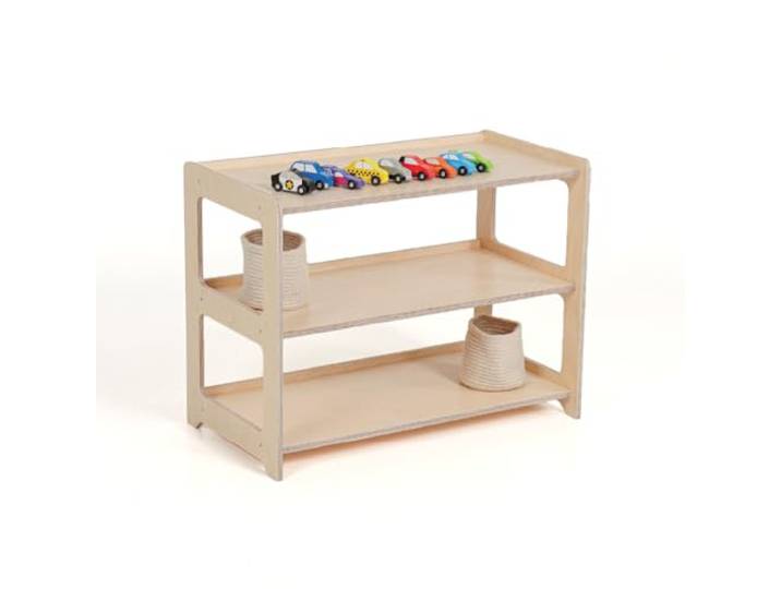 Montessori Regal für Kinderzimmer, Holz, Toy shelf for kids, Children's Room Shelf with 3 Shelves, Bookcase for Children, Toy Organiser, Storage Shelf for Children's Room, Solid Wood, 75 x 40 x 57 cm