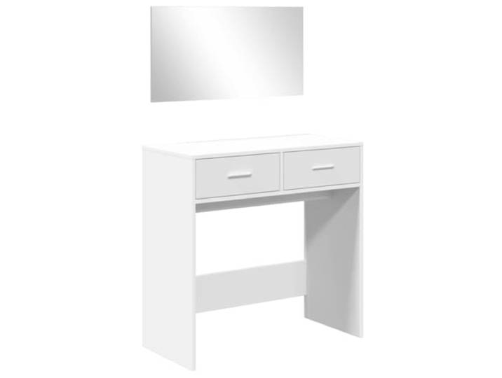 HNSMFPRE Schminktisch mit Spiegel, Weiß, 80 x 39 x 80 cm Holzwerkstoff, glatte Oberfläche, feuchtigkeitsbeständig, große Aufbewahrung, modernes Design, Wandmontage