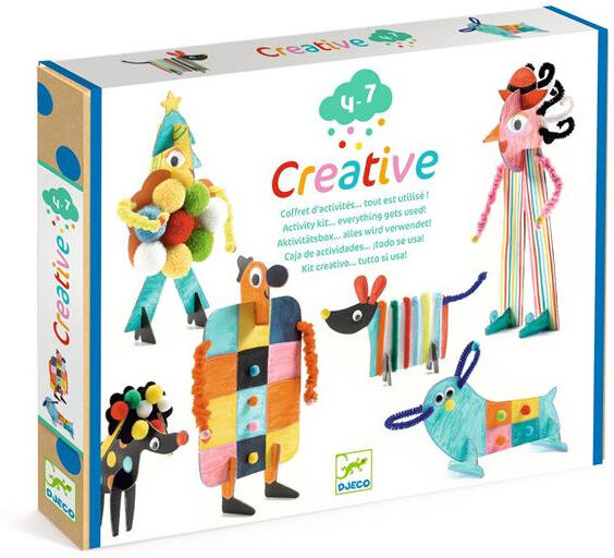 Coffret multi activité Creative punch out box : 6 Bonhommes et Toutous - Djeco