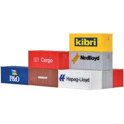 kibri - H0 20-Fuß-Container, 6 Stück