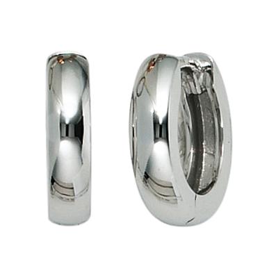 Paar Creolen JOBO, weiß (weißgold 585), Ohrringe, Damen, 11,9mm, Weißgold 585, rund 585 Weißgold
