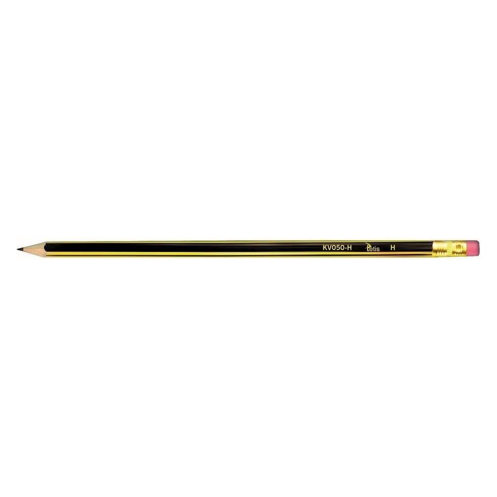 Tetis Harter Bleistift mit Radiergummi H KV050-H (12 Stück) (H, 12x) (41374135)