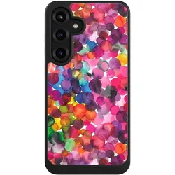 Nivocase Hülle für Samsung Galaxy S25+ Handyhülle NIVOcore Case Schwarz Punkte Wasserfarbe bunt (Samsung Galaxy S25+), Smartphone Hülle, Schwarz