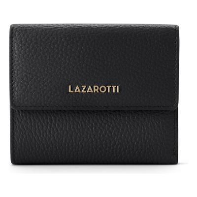 Geldbörse LAZAROTTI "Bologna Leather Geldbörse Leder 12 cm", Damen, schwarz, Leder, Kleinlederwaren