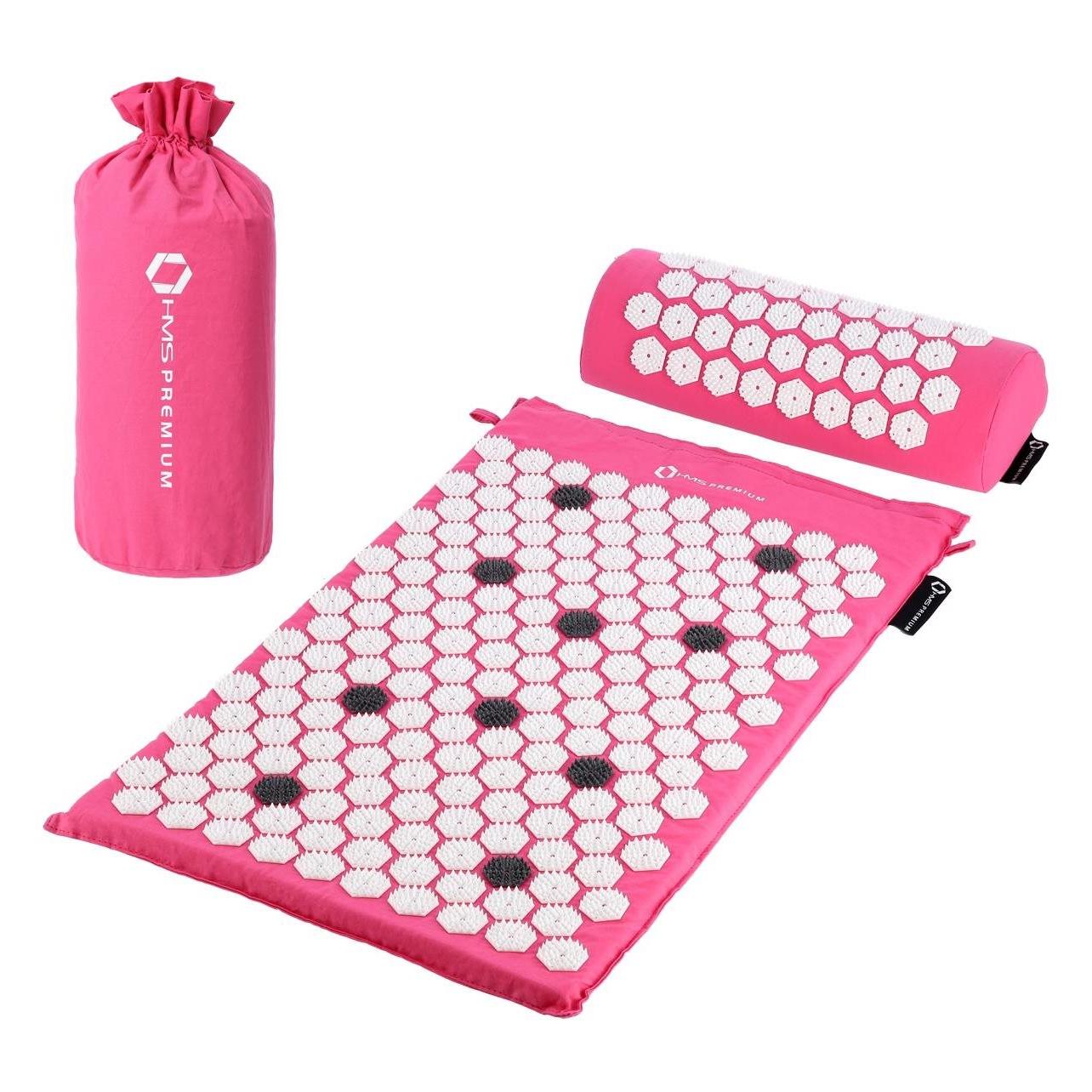HMS Massage-Akupressurmatte und Kissen-Set Premium AKM01, rosa (17-44-302)
