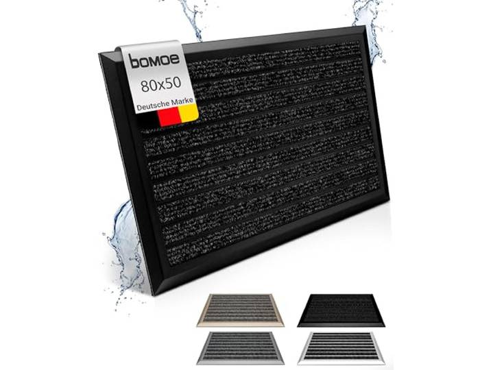 bomoe Fußmatte Außen rutschfest Rostfrei Fussabtreter Aussenbereich 50x80cm Anthrazit Outdoor-Fußmatte Eingang Fußabstreifer Gitter Fusmattenteppich Türmatte Sauberlaufmatte AluGant
