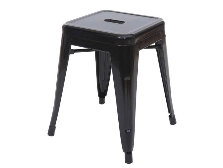 Jamb Hocker Metall Schwarz, Metall, 39x46x39 cm, Esszimmer, Barmöbel, Barhocker