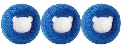 Uplift Treasures Reusable Laundry Pet Hair Remover Balls For Washing Machine blue 3pcs