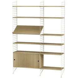 Funktionales Standregal mit Schrank Beige Eiche