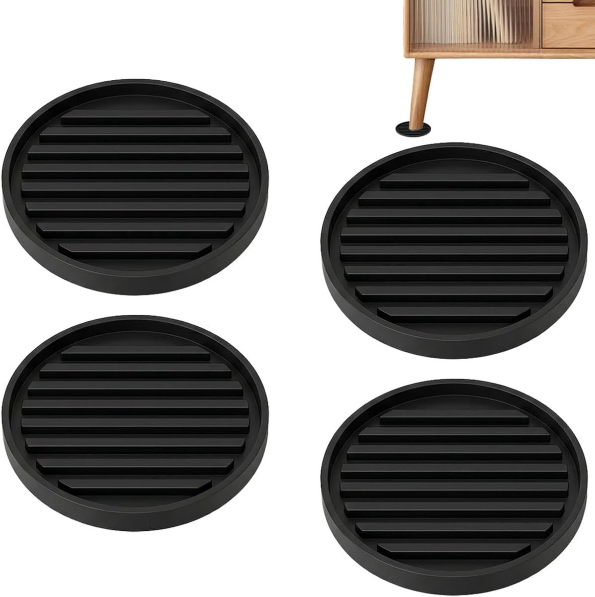 ShopVlot Antislipmatjes Meubelonderzetters - Rubber - 8,5 cm - Krasbestendig voor Vloerbescherming