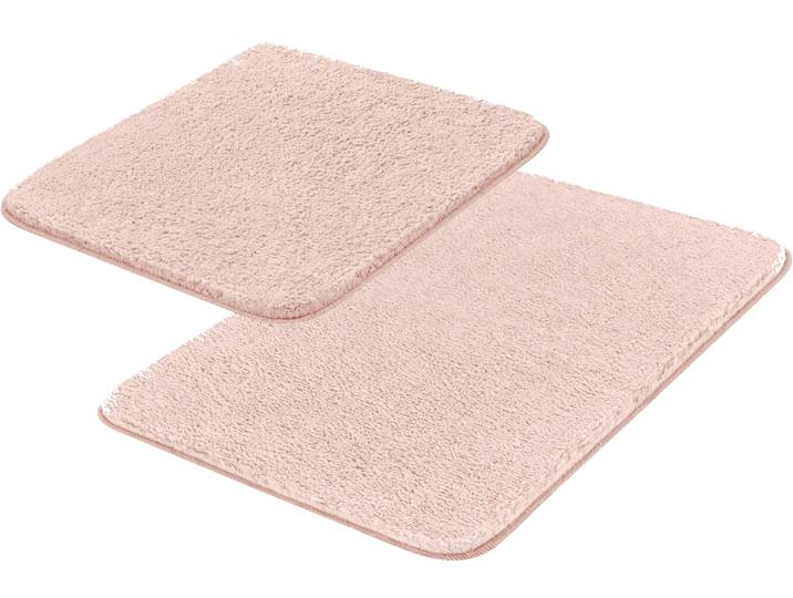 Badematte MEUSCH Sascha Gr. 20, rosa (nelke), H:20mm, Polyester, Badematten, Badematte, Badteppich, 2-teiliges Set - Badematte & WC-Vorleger, Uni-Farben