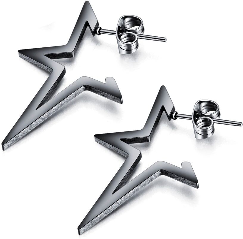 Paar Ohrstecker FIRETTI "Schmuck Geschenk Ohrschmuck Star", schwarz, Ohrringe, Damen, Edelstahl