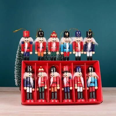 Uplift Essentials Miniature Nutcracker Soldier Set Hand Painted Christmas Ornaments & Desktop Decor Miniature Nutcracker Soldier Set Hand Painted Christmas Ornaments & Desktop Decor