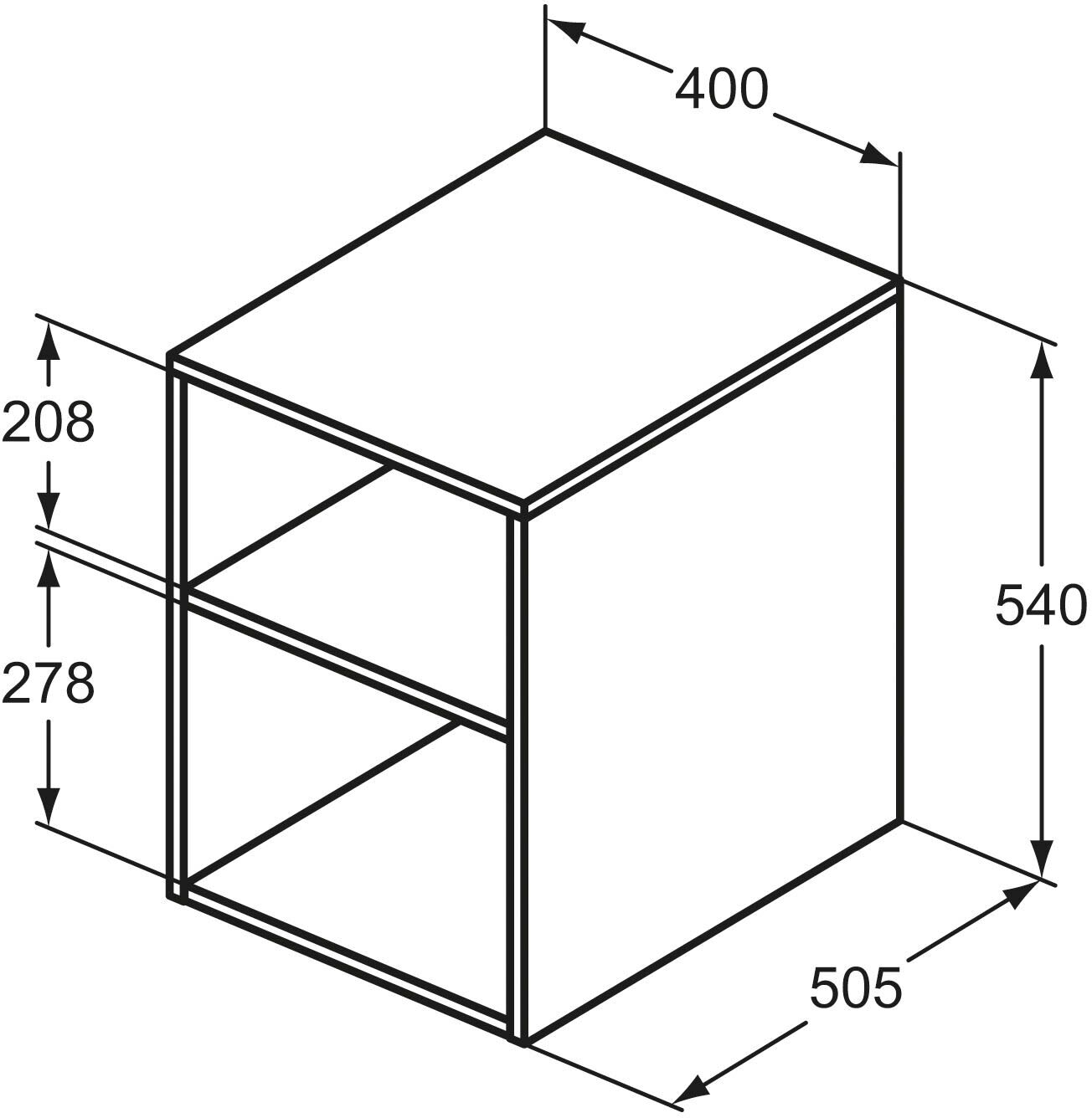 Ideal Standard Seitenelement 40 x 54 cm mit 2 offenen Fächern